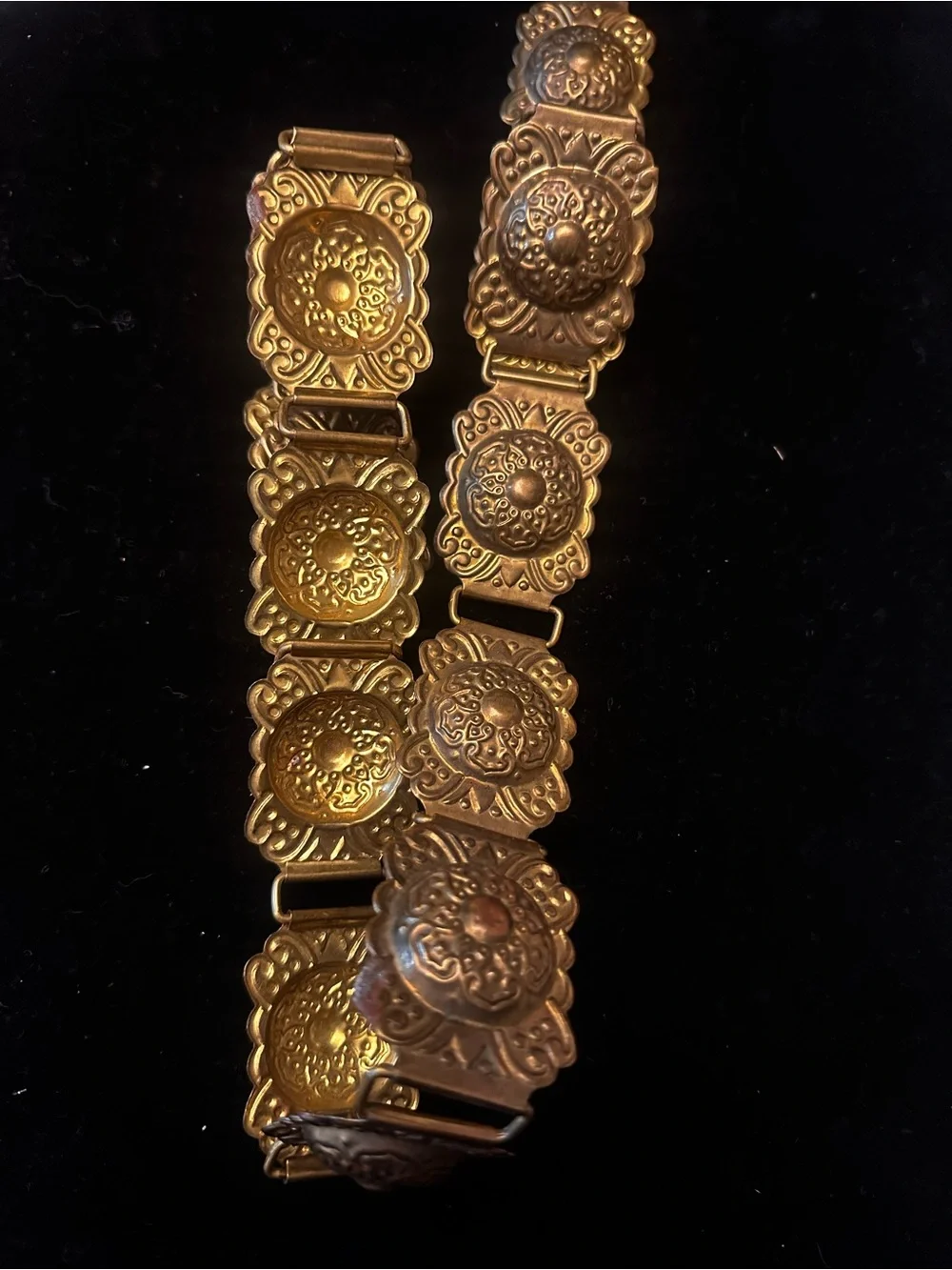 Borouque Style Vintage Gilt Washed or Brass Waist chain/ Belt 33”